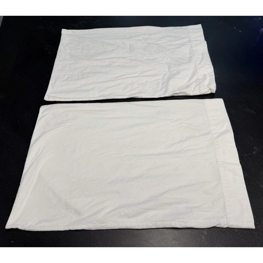 Garnet Hill White Cotton Flannel Twin Sheet Set Fitted Flat 2 Pillowcases